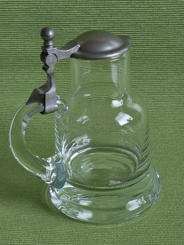 Glaskrug zinndeckel klein - zinndeckel,
