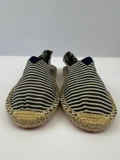 Damen Espadrilles Blau Weiß Gr 38 Sommer Slipper Streifen Look