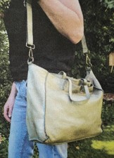 große, grün - hellkhaki Handtasche, VERA PELLE, butterweiches Leder, sehr gut