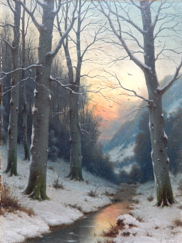 Winterlandschaft mit bergbach - mit,