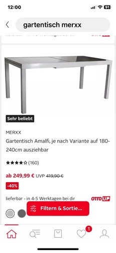 Ausziehbarer gartentisch merx - ausziehbarer,