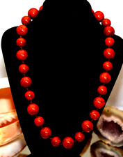 Neu Schaumkoralle Edelstein ca. 14mm,ca,12mm Halskette Kette ca.46-49cm