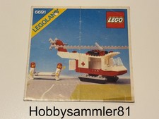 Lego 6691 Legoland Town Bauanleitung Rettungshubschrauber / gelocht