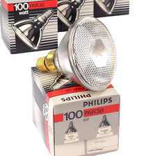 1x Philips PAR 38 Flood 30° Spot 16° Preßglaslampe 100 Watt E27 NEU OVP
