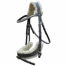 Euroriding Trense LEON, Faux Fur, engl. Kombiniert in schwarz 