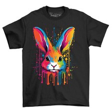Bunny Paint Drip Design T-Shirt - Hop into Style! Lustiges T-Shirt, Unisex bedruckt