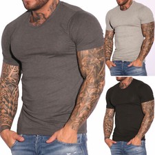 Jack & Jones Herren Shirt Basic T-Shirt O-Neck Rundhals Slim Fit Shirt Fitness