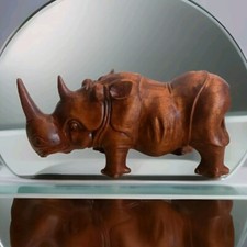 Holzfigur Nashorn Skulptur