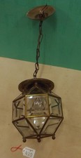 Lampe, Deckenlampe, Nr. 420, klein, Facett, 30er Jahre, Messing, E 27 Fass.