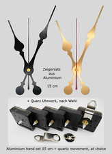 Quarz Uhrwerk lautlos mit Zeiger-Set 15 cm schwarz weiß gold ohne ticken leise