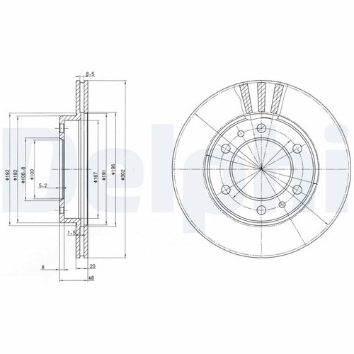 Delphi bremsscheibe bg2591 - delphi,