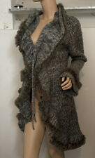 LUCY PARIS Strickmantel Cardigan Gr.M/L grau Fell 