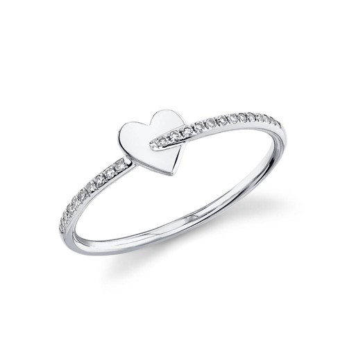 14k weißgold diamant herz - weißgold,