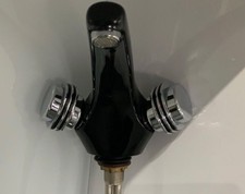 Grohe Waschtischarmatur Florida Schwarz-Chrom ,Zweigriffmischer, Rarität