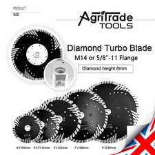 Heißgepresste Diamantsäge - mit Schrägschutzzähnen Granit - M14 Flansch