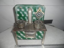Antiker Blech - Puppen/Spielzeugherd  ,mit Blechtöpfe