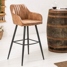 Barhocker TURIN FARBAHL Ziersteppung Barstuhl Armlehne Tresenhocker Tresenstuhl