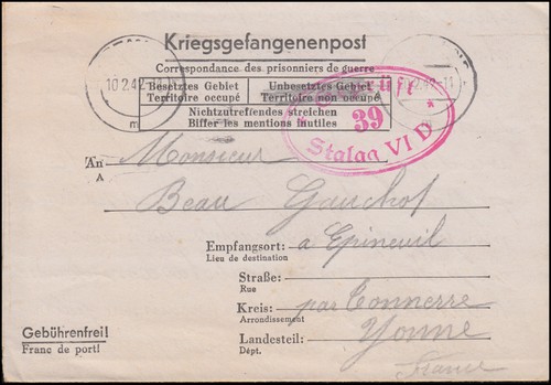 Kriegsgefangenenpost stalag - kriegsgefangenenpost,