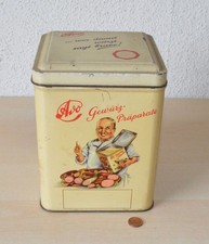 vintage Blechdose mit Deckel AVO Gewürz Osnabrück 17x13x13 cm schöne Grafik