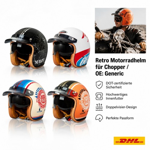 Motorradhelm bunt harley - 3/4,