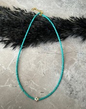 Halskette Perlenkette Hellblau Fatimashand Nazar Anhänger