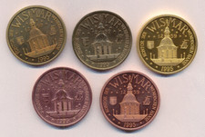 Medaille Hansestadt Wismar  1995  Wasserkunst / Hanse-Kogge  5 Versionen  38 mm