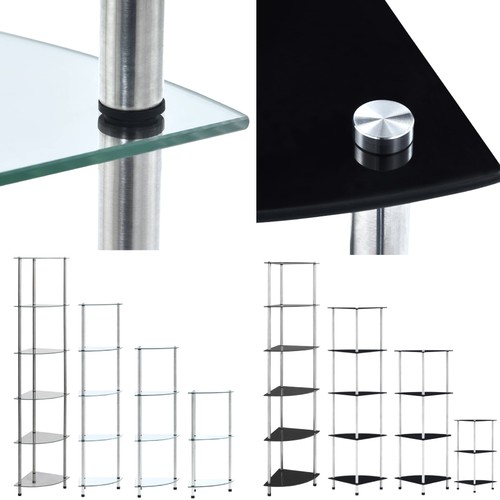 Glas eckregal mit 5 - eckregal, 3/4/5/6