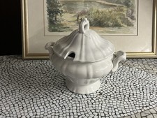 Antike Suppenterrine Weiß Um 1900