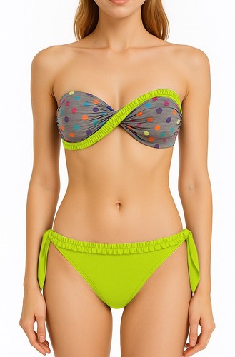 Bunter twist bandeau bikini - twist-bandeau,