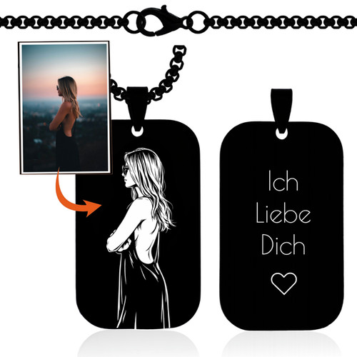 Dog tag herren schwarz - dog,