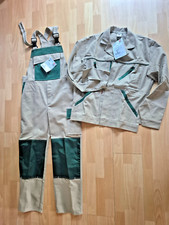 Latzhose und Arbeitsjacke 48 neu - beige khaki Tischler Schreiner Holz Berufe