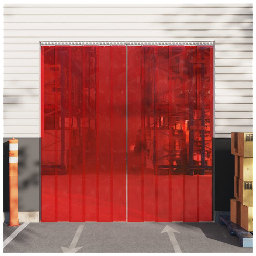 Pvc streifen gardinenrolle rot - pvc,