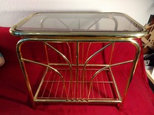 Beistelltisch Blumentisch, Metall und Rauchglas