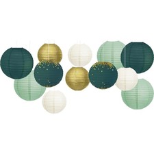 Papierlaternen 12 Stück Grün