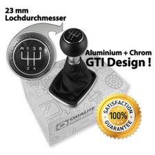 SCHALTKNAUF + SCHALTSACK FÜR VW GOLF 4 IV BORA GTI GTD TUNING ALU CHROM 23 mm