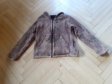 Kunst und Magie Vintage Jacke antik braun Mittelalter mit Kapuze u. Motiv Gr. L