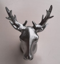 Deko Rentier Kopf – Standfigur Silberfarbig