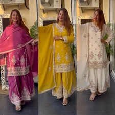 Damen Indien Pakistan Salwar Kameez Kleid Readymade Anzug Hochzeit Partykleidung