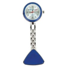 Schwesternuhr Clip Sekundenanzeiger Metalldose Blau/Silber 2,7cm Pulsmessung