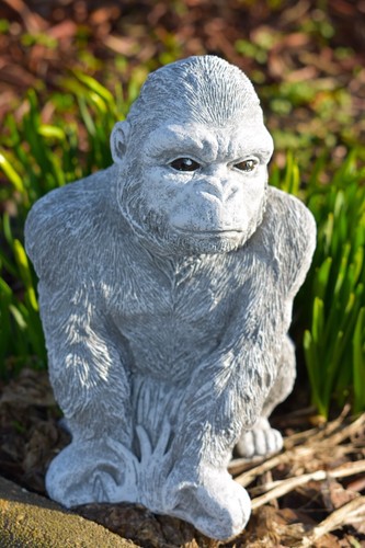Gartenfigur gorilla steinfigur - gartenfigur,
