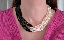 Perlen & Onyx Kette wie