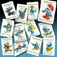 12 versch. 3D SCHLÜMPFE SCHLUMPF KULLERAUGEN KNIBBELBILD AUFKLEBER 70er SMURF