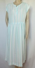 Laura Ashley Kleid 40 42 vintage weiß türkis gestreift Sommer Baumwolle 80er
