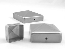 METALL Abdeckkappe STAHL  ROH / VERZINKT  Blech Pfostenkappen Kappe Zaunkappe