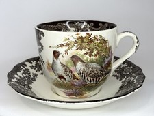 Vintage Royal Worcester Palissy Spiel Serie Keramik Wachtel Schale / Untertasse