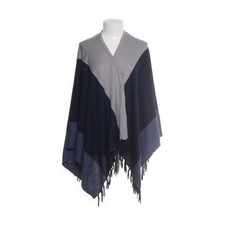 Bonita, Poncho, Größe: ONE SIZE, Grau/Blau, Acryl/Baumwolle, Streifen -5By