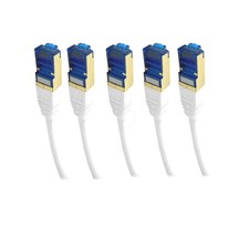 ProfiPatch Cat.7 Patchkabel S/FTP PIMF Ethernet LAN Kabel 2er-Set weiß 0,25m
