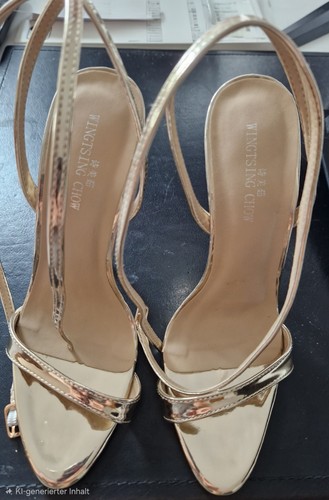 Goldene slingback sandaletten - goldene, slingback-sandaletten