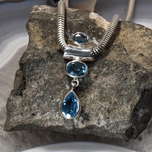 Blau topas anhänger 925er - topas, anhänger,