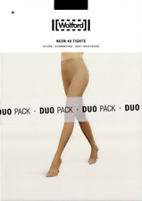 Wolford NEON 40 DEN Tights Strumpfhose glänzend Duo-Set 2er Multipack schwarz
